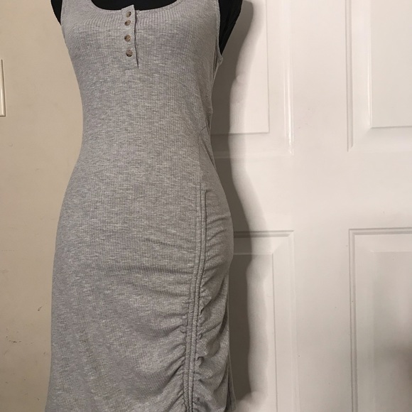 Grey Willow and Root Scrunched Ribbed T-Shirt Dress NWT - Picture 4 of 11